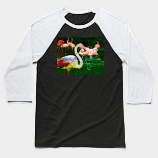 Impasto Flamingo Baseball T-Shirt